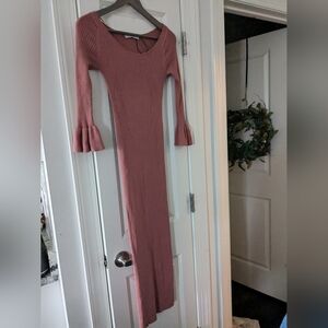 Beautiful boho maeve knit ribbed long sweater stretch dress Zara small